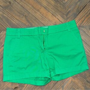 J. CREW Green Chino Shorts, Size 10